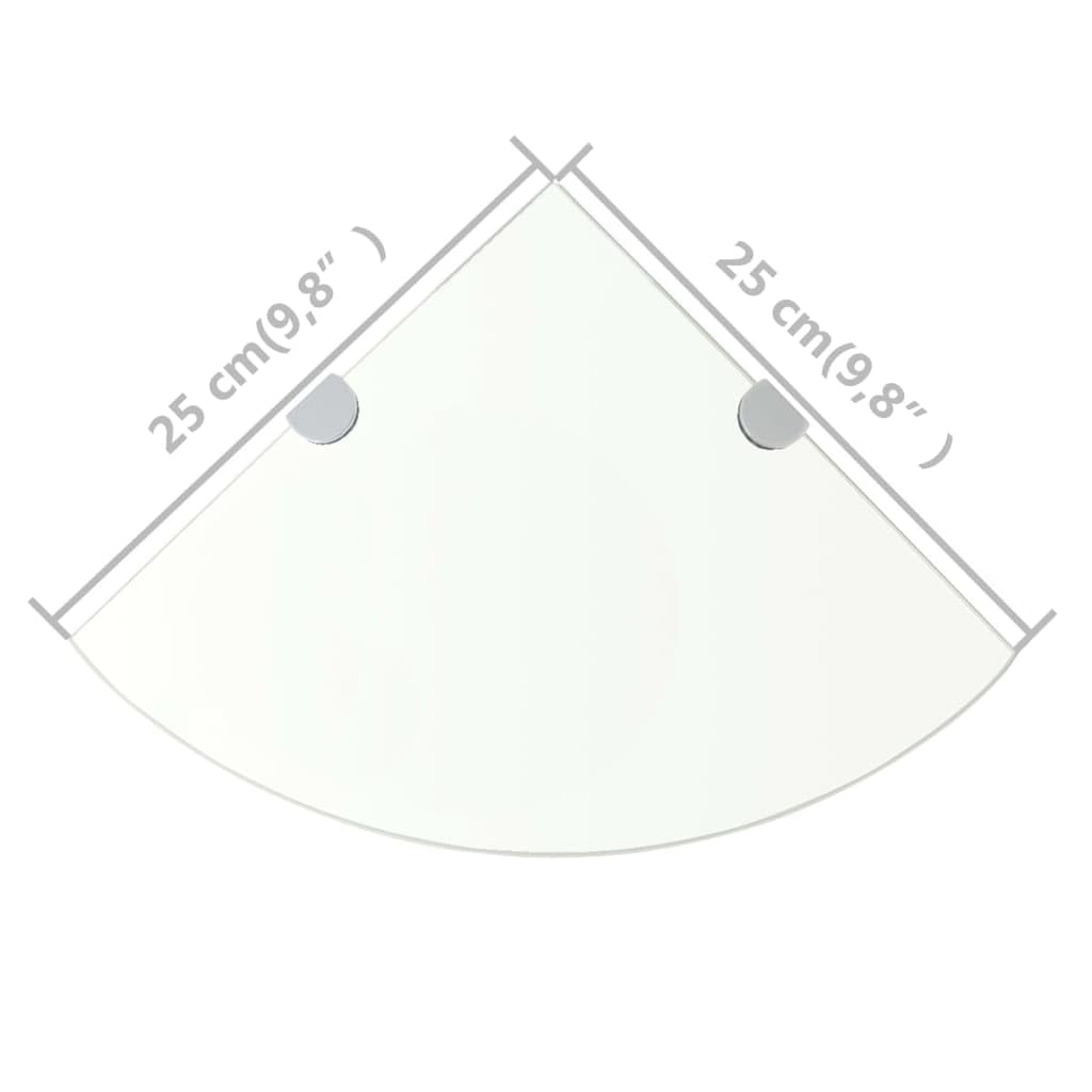 Confezione da 2 mensole da parete cromate, trasparenti, 25 x 25 cm, espositori moderni per decorazioni domestiche, libri e organizzazione di piccoli oggetti