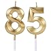 Gold 85th & 58th Birthday Candles for Cakes, Number 85 58 Candle Cake Topper for Party Anniversary Wedding Celebration Decoration