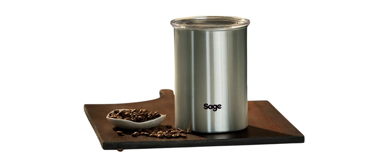 Sage - The Bean Keeper Coffee Canister - Contenitore Salva-Freschezza per Caffè - Capacità 500g, Sigillo di Freschezza, Progettato per Macchine da Caffè Acciaio Inox
