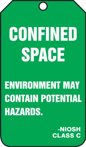 Étiquette de statut espace confiné NIOSH classe C en carton PF-Cardstock vert