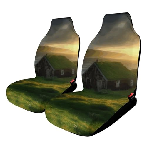 Housse de siège de voiture universelle motif herbe pour un habitacle frais et confortable au quotidien