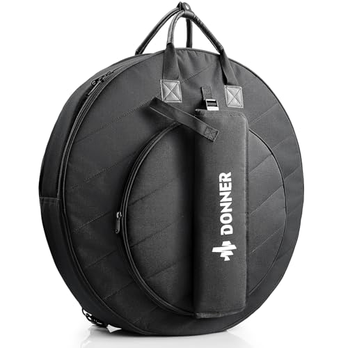 Donner Cymbal Bag with Drumstick Bag, Cymbal Backpack with Handle and Hideable Dual Shoulder Straps...