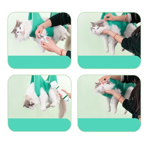 Image of Cat Grooming Hammock Breathable Hanging Harness Restraint Holder Helper for Pet Nail Trimming Cutting Clipping Bathing Claw Care Small Dogs Chihuahua Poodle Puppy Benny Rabbit