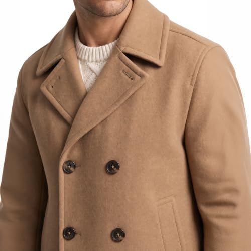 Image of Nautica Men's Wool Blend Peacoat - Double-Breasted Winter Coat, Regular, Big & Tall Sizes