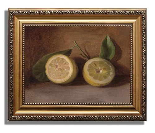 JOFANG Vintage Framed Wall Art,Lemon Canvas Wall Art for Living Room,Bedroom,kitchen Wall Decor Canvas Prints,9x12inch