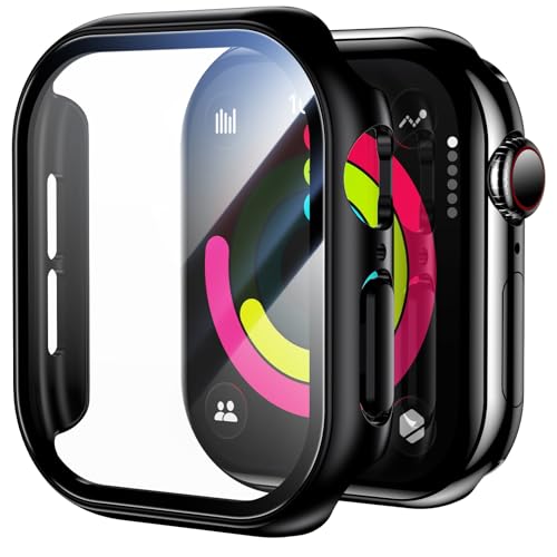 Ya en manzanajugosa.com: Uyiton para Apple Watch Series 10 42 mm Funda - 2 Piezas Vidrio Templado, Anticaídas y Resistente a Arañazos con Protector de Pantalla de Vidrio Templado 9H Integrado, Negro