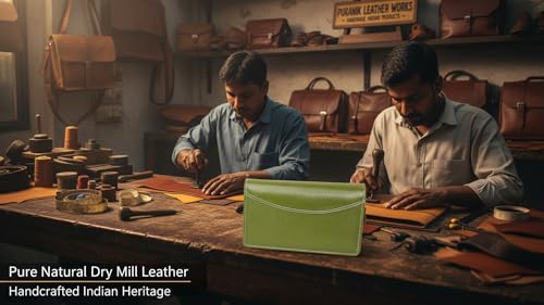 Image of Sukeshcraft Multiple Cheque Book Holder | Original Leather Holds Upto 8 Cheque Books, Locker Key Hook Matching Zipper (Leather)