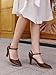Coutgo Womens Chunky High Heels Closed Pointed Toe Ankle Strap Pumps Vintage D'Orsay Dress Party Shoes, Dark Brown, Size 8.5