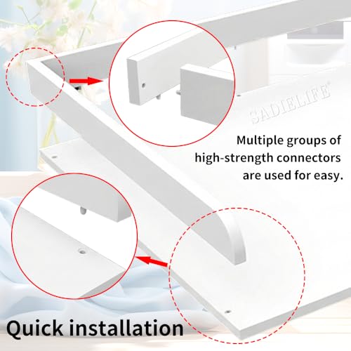 Image of Washer Dryer Countertop Only, 27.5 inch x 27.5 inch Laundry Room Countertop for Folding, Washer and Dryer Countertop Single with Non-Slip Pads, Easy Install Washer and Dryer Topper with Edge Rails White