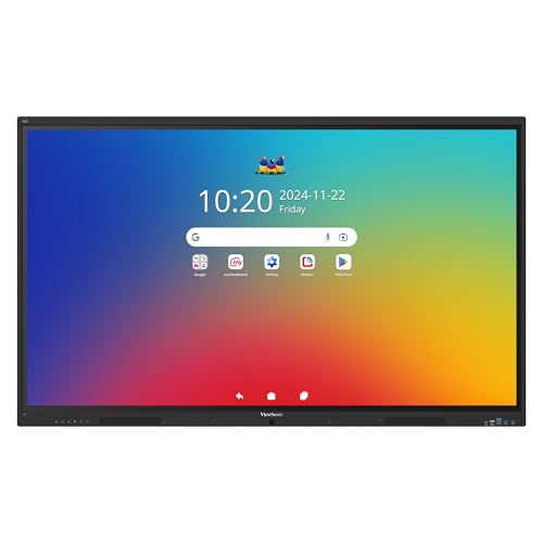 Image of ViewSonic IFP6541 65" 4K UHD Android EDLA ViewBoard Interactive Display, 64-Point Touch, 100W USB-C, Integrated Microphone Array, 55W Soundbar
