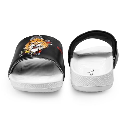 Image of Men's Slider with Lion Design | Comfort Footbed | Extra Soft Doctor Recommended Chappals | Stylish Designer Textured Sole | Lightweight Comfortable Slip-On Slippers KS 2006