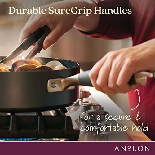 Anolon Advanced Home Hard Anodized Nonstick Frying Pan, 14.5 Inch – Large Skillet with Helper Handle, 14 Inch Nonstick Frying Pan, Durable Cookware - Moonstone by Anolon - Image 6
