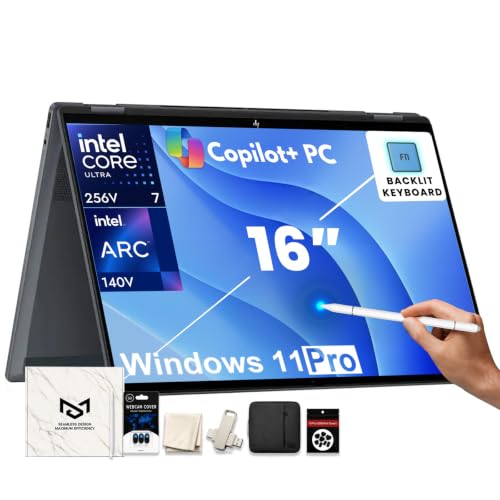 Image of HP OmniBook X Flip 16 inch 2-in-1 Touchscreen Laptop, Intel Core Ultra 7 256V