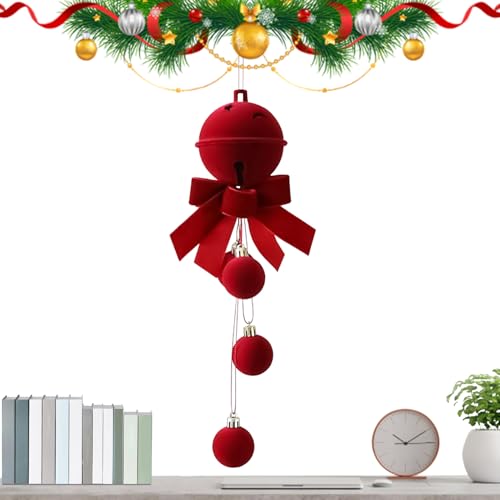 クリスマス オーナメント - 掛けられるクリスマスボール装飾,窓飾り店舗祭り休日パーティー季節展示用フロック加工赤吊り下げ装飾