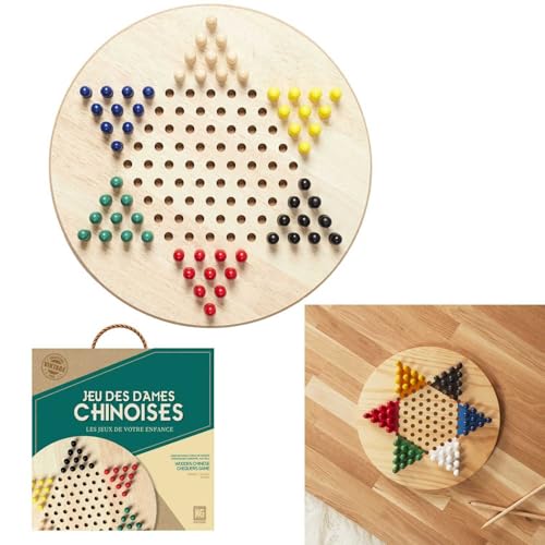 MISTER GADGET, MG3415, Spiel von Dame Chinesisch In Holz, Rot, Gelb, Blau, Schwarz, Grün, Weiß, EIN Moment von Entspannung und Spaß mit diesem Spiel von Gesellschaft Klassiker!