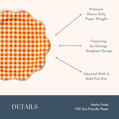 Image of Bonjour Fete Elegant Fall Plaid Dinner Plates, Pack of 8, 10.75 inch