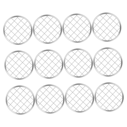 OUNONA Wide Mouth Mason Jar Lid Accessories 12pcs Metal Floral Grid Pen Holder Cover Vase Grid for Flower Arrangement