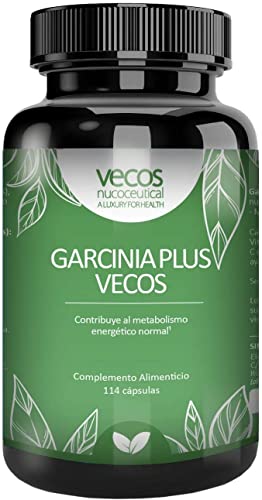 Vecos | Inhibidor Del Apetito Y La Ansiedad | Garcinia Plus | Efecto Saciante Del Apetito | Enriquecido Con Vitamina C Y Cromo | Complemento Alimenticio | Pack 114 Cápsulas