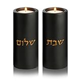 Concrete Shabbat Candle Holders with Elegant Design | Contemporary Shabbos Candle Holder Set | Ideal Jewish Gifts, Premium Judaica Materials | Available in 3 Sleek Colors (Tealights not Included)