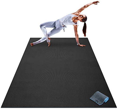 Premium Large Yoga Mat - 7' x 5' x 8mm Extra Thick, Ultra