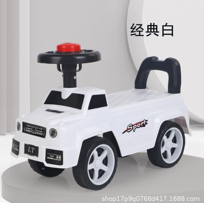 Homewell Kinder Rutschauto mit Hupe, Kinderquad ab 1 Jahr, Kinderauto für Jungen und Mädchen, 48 * 22 * 34 cm, Schwarz/Weiß/Grau/Rot (Weiß) – Bild 4