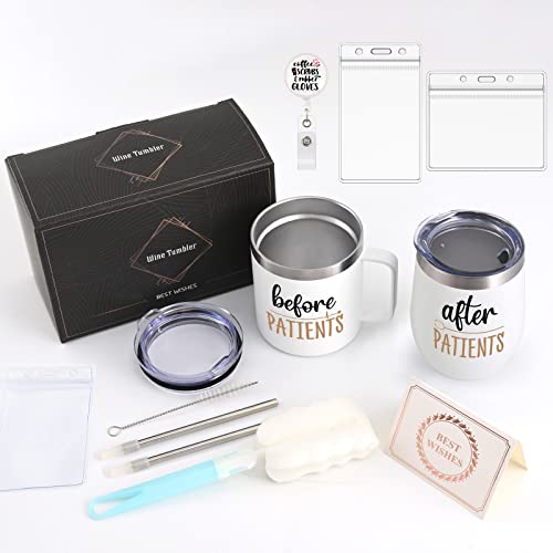 Liqcool Doctor Gifts For Women Men, Nurse Graduation Gift, Before Patients, After Patients Set Nurse Mug & Tumbler, Gifts For Nurses, Doctors, Dentists, Dental Assistant, 12Oz Nurse Practitioner Gifts #TOP7