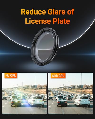 Image of Vantrue 40mm Ultra-Slim CPL Circular Polarizer Filter for Vantrue E1 Pro, E1, E2, E3, E1 Lite, S1 Pro, N4 Pro, N5, N2X Dash Cam, Reduce Glare and Reflection, Enhance Contrast