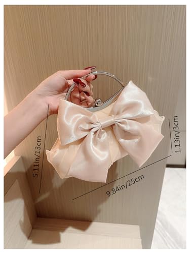 Image of Verdusa Women's Bowknot Evening Bag Ruched Clutch Purse Party Handbag with Chain Strap