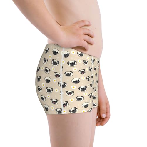Boys' Cotton Boxer Brief Soft Underwear-Pug Dog Face2