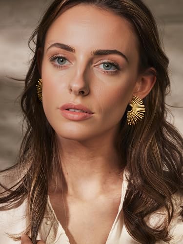 Sun Earrings Trendy Gold Statement Earrings for Women4
