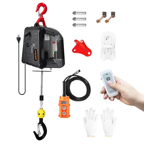 Kituyoto 3-In-1 Electric Hoist Winch 1100 Lbs,Portable Electric Winch,Manual/Cable/Remote Control,Overload Protection 25Ft Lifting Height,Suitable For Lifting In Factories cover