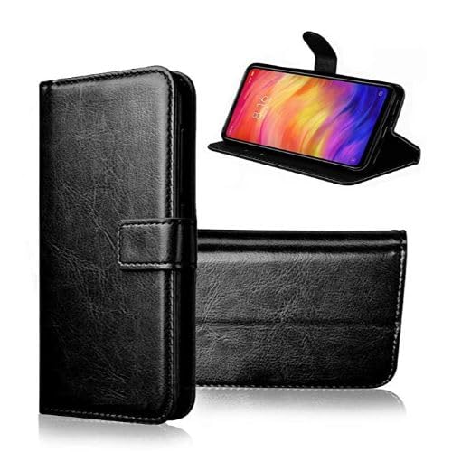 Image of ClickCase for Motorola Moto G05 Vintage Series Leather Wallet Flip Case Kick Stand with Magnetic Closure Flip Cover for Motorola Moto G05 (Matte Black)