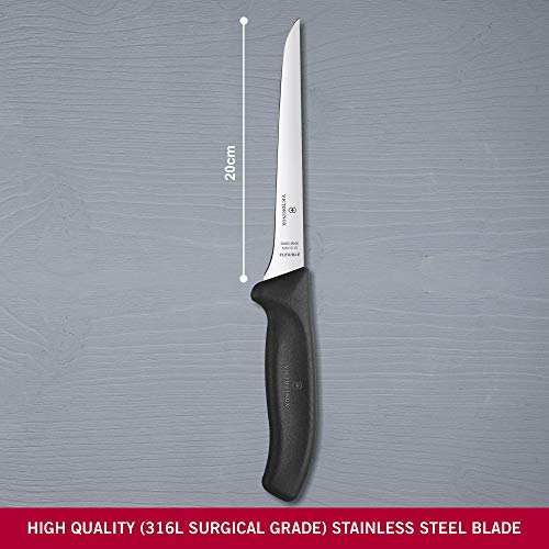 Victorinox Swiss Classic, Boning Knife, Extra Sharp Blade, Straight Edge, 15 cm, Plastic Handle, Stainless Steel, Black - Image 4