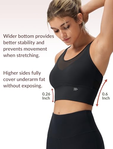 Yvette Mesh Desin Sports Bras for Women Wide Sides Racerback V Neck Yoga Bras Tank Top3