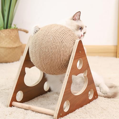 Pelota de madera para gatos que protege sofás y muebles 7