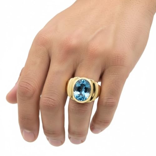 Image of 55Carat Choose Your Color Natural Birthstones 18 K Gold Plated Ring Bold Statement Jewellery Sizes 4-13