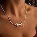 KUKULIKI Custom Name Necklace Personalized Heart Symbol, 18K Gold Plated Handmade Personalized Necklaces for Women, Customized Jewelry Birthday Gifts