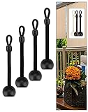IVYSUN Sun Shade Tie Downs Replacement Parts,Bungee Tie Downs,Weather Resistance,Same Size as Original,Compatible with Coolaroo Exterior Roller Shade,Outdoor Blinds(Black,4 Pcs)