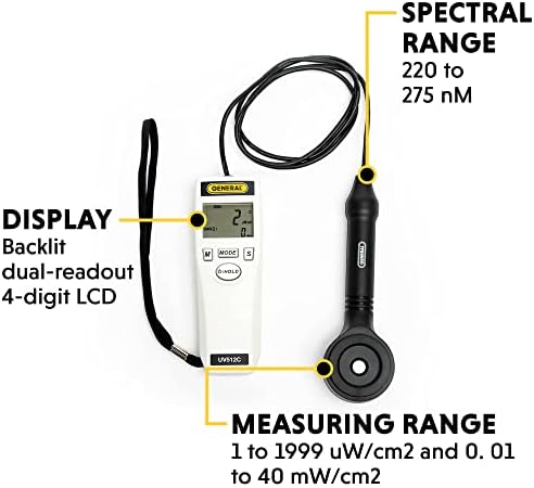 General Tools Digital UVC Meter, 220-275 nm (UV512C)