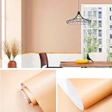 MyFun 11 Yards Solid Color Gold Wallpaper, Peel and Stick Contact Paper, Thickened Textured Waterproof Removable, Colored Wall Paper Self-Adhesive for Bedroom Office Furniture 17.7 x 393.7 Inch