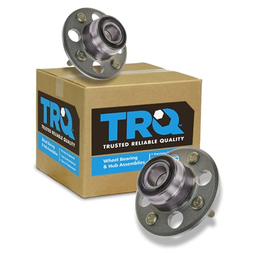 Image of TRQ Rear Wheel Bearing and Hub Assembly Set 2 Piece Compatible with 99-00 Honda Civic Without ABS 96-98 Civic Without ABS 93-97 del Sol S 93-95 Rear Drum Brakes 88-91 88-91 CRX
