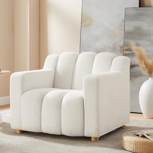 Oversized Boucle Accent Chair with Deep Seat