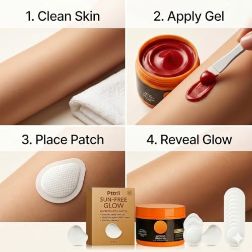 Microdart Tanning Patch & Self Tanning Gel Combo Kit, Precision Sunless Tanner for Body & Spot Touch-Up, Long Lasting Hydrating Streak-Free Fake Tan, Plant Based Clean Beauty Self Tan Set - Image 5