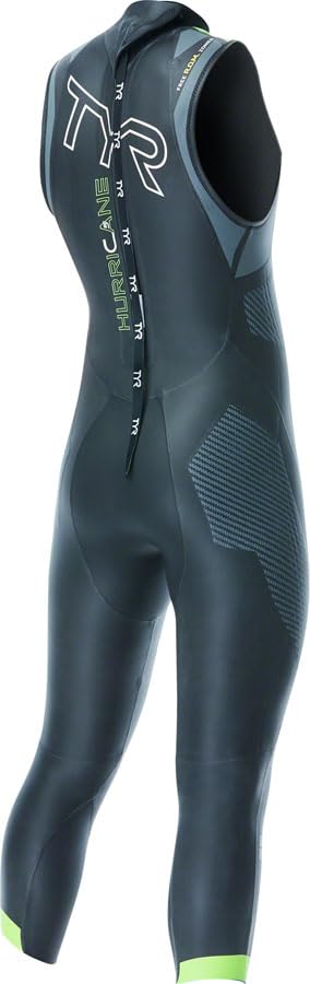 TYR HCAFSM6A576XS Men Cat 5 Sleevelesss Wetsuit Black/Grn/Yellow XS