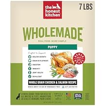 The Honest Kitchen Human Grade Wholemade Whole Grain Chicken & Salmon Dehydrated Puppy Dog Food, 7lb Bag Makes 28lbs