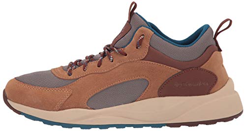 Columbia Men's Pivot Mid Waterproof Hiking Shoe, Wet Sand/Phoenix Blue, 11 Wide