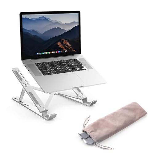 6-Level Adjustable Laptop Stand, Aluminum Desk Riser – Compatible with 9