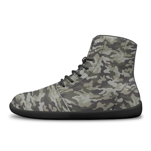 Image of Fashion Print Womens Mens High Top Barefoot Sneakers Flat Shoes