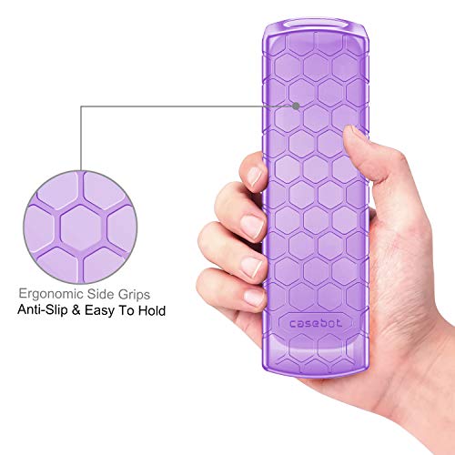 Fintie Protective Case For Roku Express Hd/Express, Roku Premiere Rc68 Rc69 Rc108 Rc112 Remote – Casebot Honey Comb Light Weight (Anti Slip) Shock Proof Silicone Remote Cover, Purple Glow #TOP2