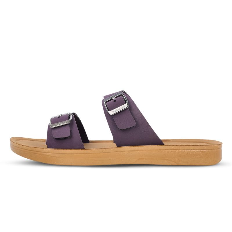 Image of WALKAROO Women's Fashion Sandals with Cushion Sole, Toe Seperator, Dual Straps with Buckles and Lightweight - WL7581